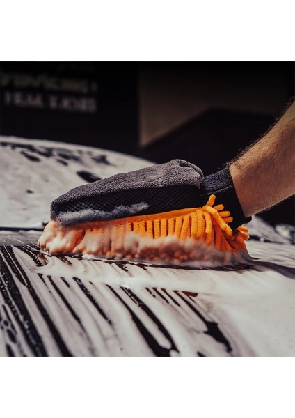 Süper Yumuşak Çift Taraflı Peluş Araç Yıkama Eldiveni (Turuncu) fırsatları