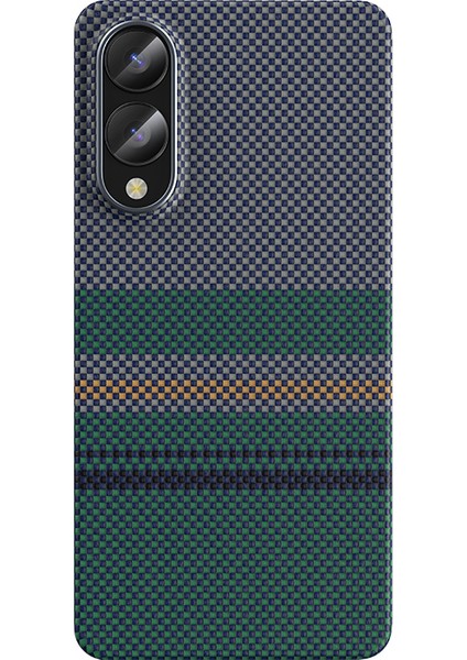 Galaxy S25 Edge Kılıf M-Safe Uyumlu Benks Aurora Armorair Kevlar Karbon Fiber Kapak Yeşil