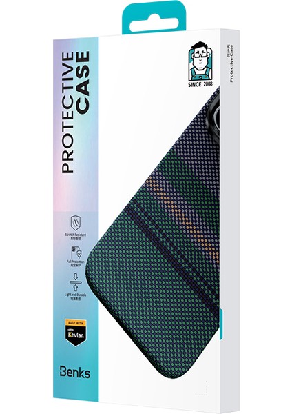 Galaxy S25 Edge Kılıf M-Safe Uyumlu Benks Aurora Armorair Kevlar Karbon Fiber Kapak Yeşil