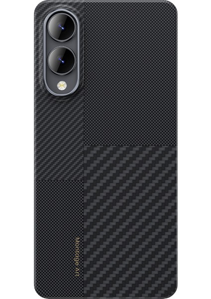 Galaxy S25 Edge Kılıf M-Safe Şarj Özellikli Karbon Fiber Benks Montage Armorair Kevlar Kapak Siyah