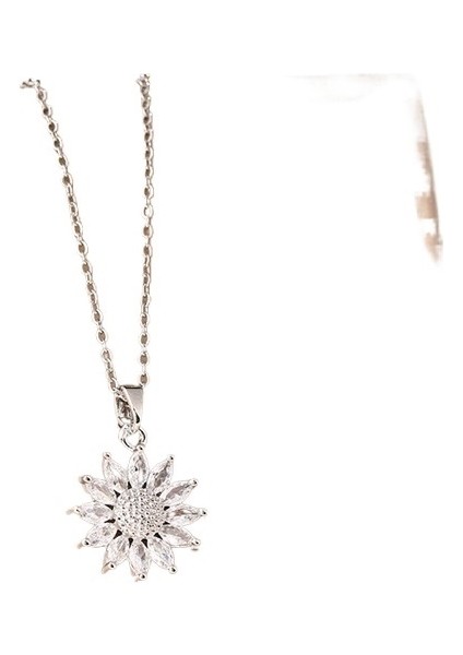 Kadınlar Için Zirkonyum Ayçiçeği Kolye Ucuyla Titanyum Çelik Kolye (Yurt Dışından) fiyatları