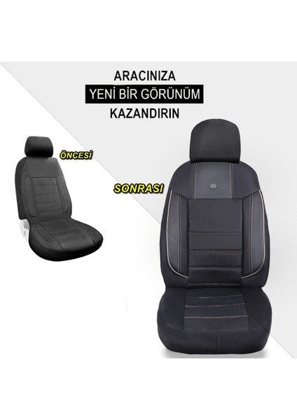 Her Araca Uyumlu Oto Koltuk Kılıfı Seti - Violet Serisi Siyah/beyaz modelleri