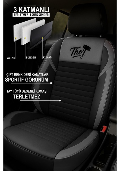 Thor Tay Tüyü Üniversal Oto Koltuk Kılıfı - 5 Koltuk Tam Set fiyatları