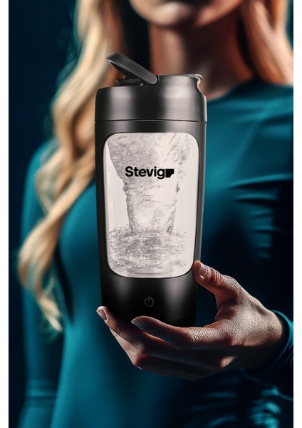 650 ml Siyah Elektrikli Protein Shake Şövalyesi, Pratik ve şarjlı kullanım