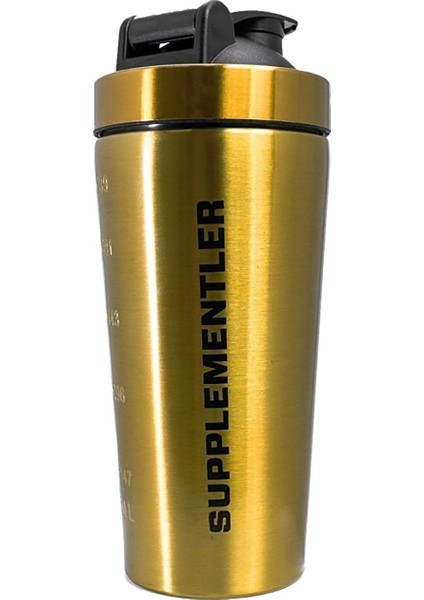 Paslanmaz Çelik Shaker 739 ml, Altın Sarı Renk, Şık ve Dayanıklı.
