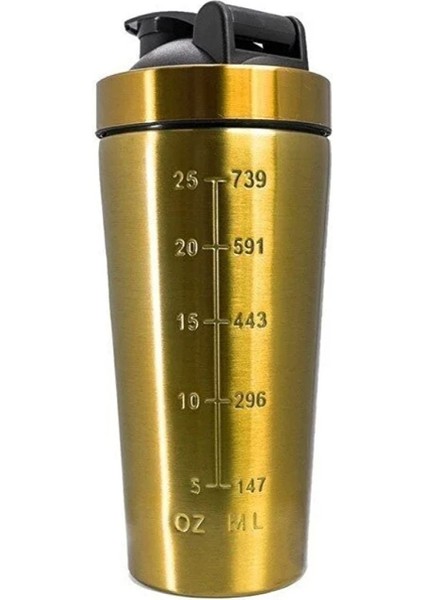 Paslanmaz Çelik Shaker 739 ml, Altın Sarı Renk, Şık ve Dayanıklı.