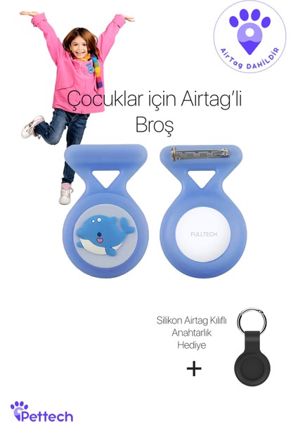 Çocuklar Için Airtag’li Renkli Broş