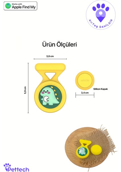 Çocuklar Için Airtag’li Renkli Broş modelleri