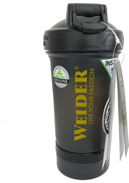 Siyah 500ml Blender Bottle Smart Shaker, dayanıklı ve şık tasarım ile kullanıma hazır