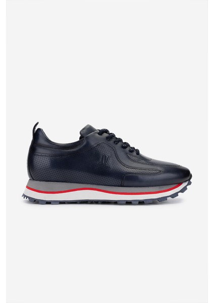 Erkek Hakiki Deri Lacivert Sneakers & Spor Ayakkabı 383 VAL-4516 Erk Ayk Y25 Lacı Dr