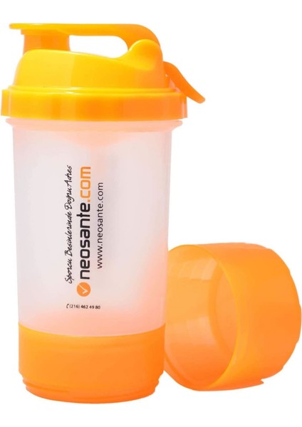 Turuncu 3 Hazneli Şeffaf Sızdırmaz Plastik Shake 500 ml fiyatları