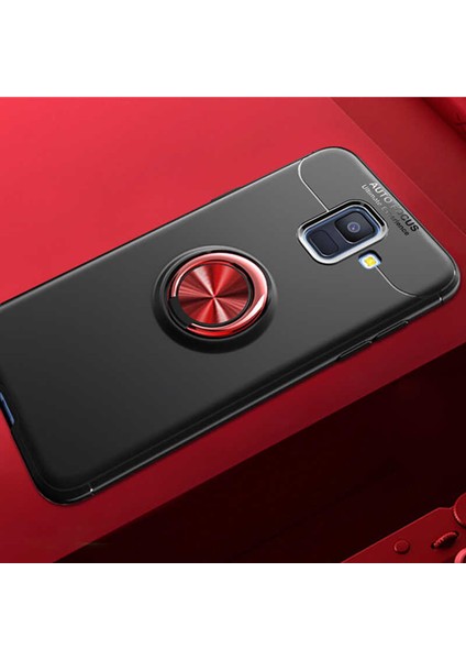 Samsung Galaxy A6 2018 Kılıf Siyah-Kırmızı Draco Yüzüklü Silikon Orijinal Esnek Ince Geliştirilmiş Dayanıklı Darbe Karşıtı Koruyucu Yeni Nesil Tasarım (Samsung Galaxy A6 2018, Siyah-Kırmızı)