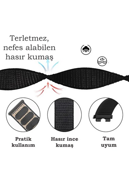 Huawei Band 8 / 9 / 10 Uyumlu Hasır Örgü Ince Kumaş Cırtlı Kordon Bileklik fırsatları
