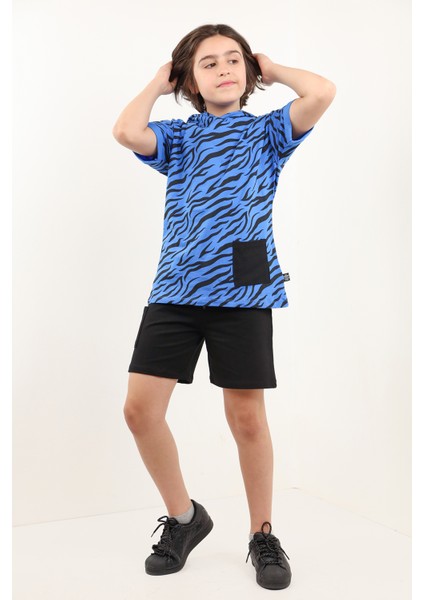 Erkek Çocuk Desenli Şortlu Takım