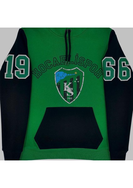 Lisanslı Kapüşonlu Sweatshirt Yeşil-Siyah indirimleri