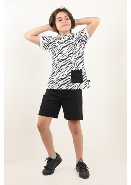 Erkek Çocuk Desenli Şortlu Takım