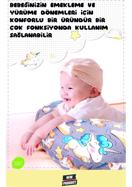 Elite Sağlıklı ve Yumuşak Gri Emzirme Yastığı Bebek Destek Minderi Gri Emzirme Yastigi 1 Adet