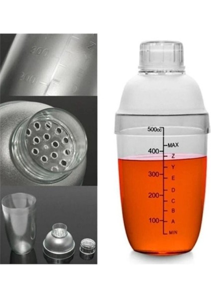 Şeffaf Polikarbon Kokteyl Karıştırıcı 500 ml, dayanıklı ve pratik kullanım sağlar