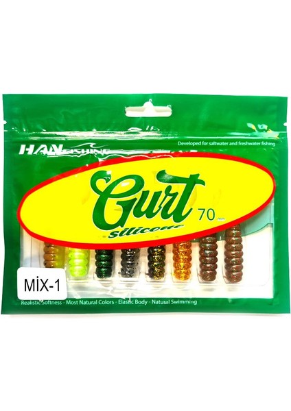 Gurt 7cm Silikon Yem - Mix 1 (7 Renk)
