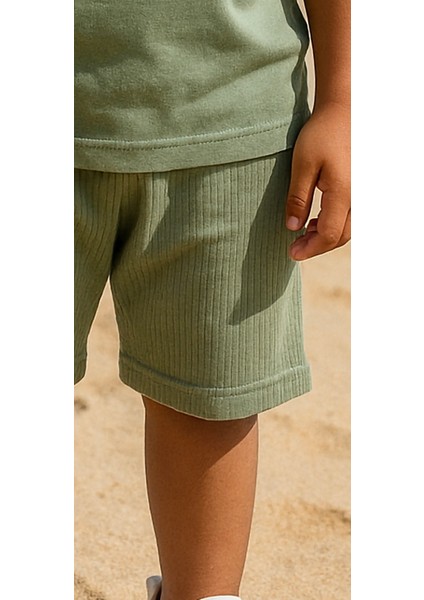 Onoff Baskı Fitillli Şortlu Basic Kız Erkek Çocuk Yazlık Şortlu Takım fiyatları