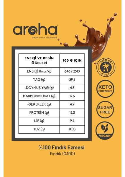 Fındık Ezmesi Şeker İlavesiz - 280 gr fırsatları