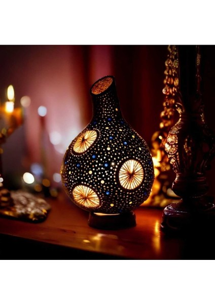 Dekoratif Ipli Su Kabağı Lamba Meşe Rengi fiyatları