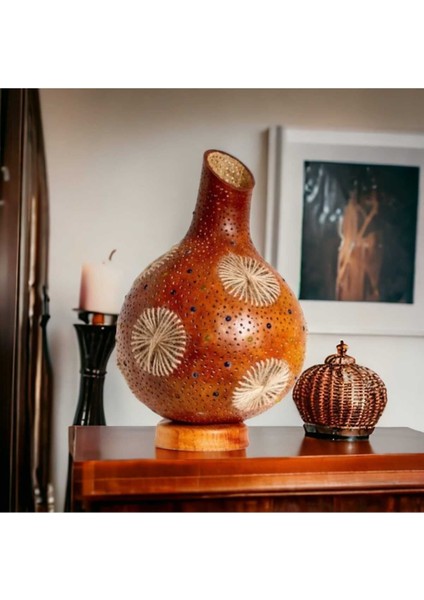 Dekoratif Ipli Su Kabağı Lamba Meşe Rengi fırsatları