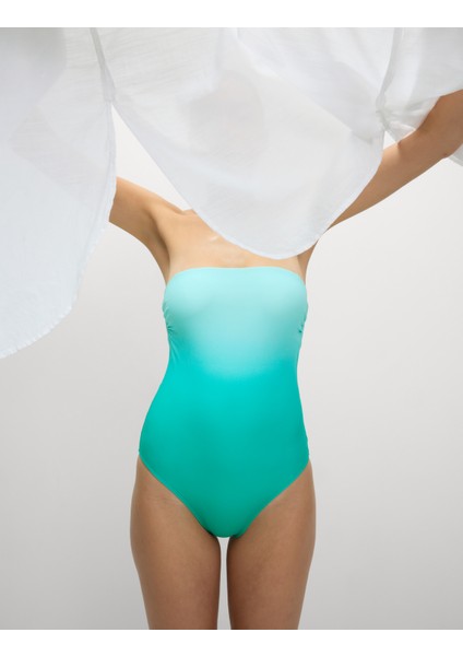 Ombre Degrade Bandeau Kare Yaka Mayo modelleri