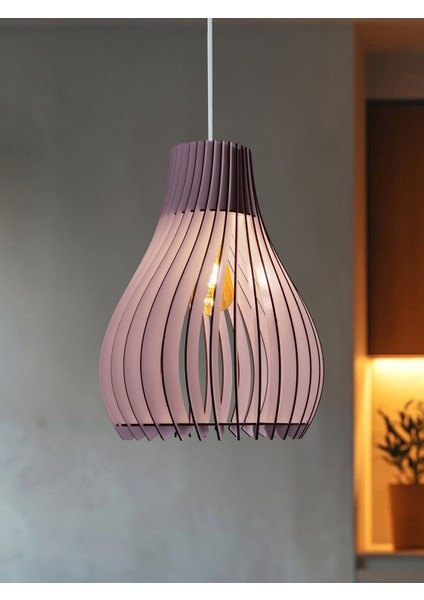 Vialux Bohem Modern Ahşap Avize Rustik Aydınlatma Butik Otantik Tekli Sarkıt Cafe Salon Mutfak Avize Lamba Yemek Masası Üzeri Avize