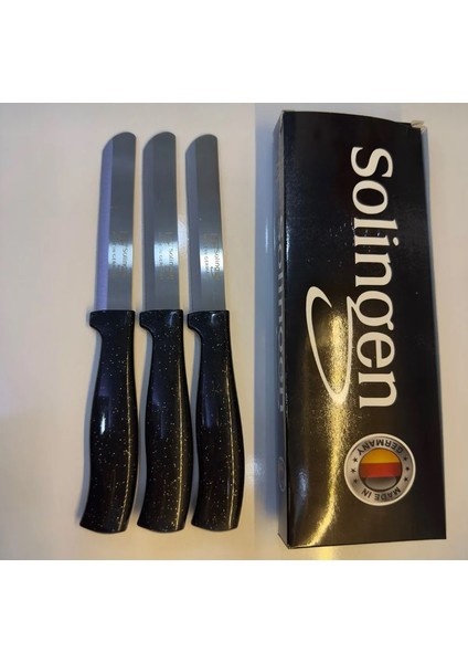 Solingen 3’lü Siyah Simli Micro Et Sebze Doğrama Bıçağı Seti