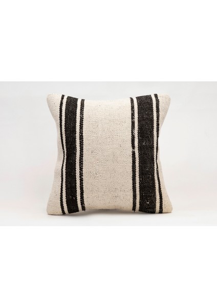 El Yapımı Kilimden Yapılmış Vintage Kırlent Kılıfı, Yün, 40X40 cm