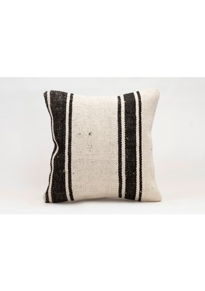 El Yapımı Kilimden Yapılmış Vintage Kırlent Kılıfı, Yün, 40X40 cm