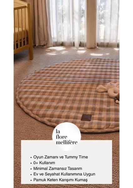OEKO- TEX® Sertifikalı Elyaf Dolgulu Keten Karışımlı Bebek Oyun Matı – Yumuşak ve Nefes Alabilir fiyatları