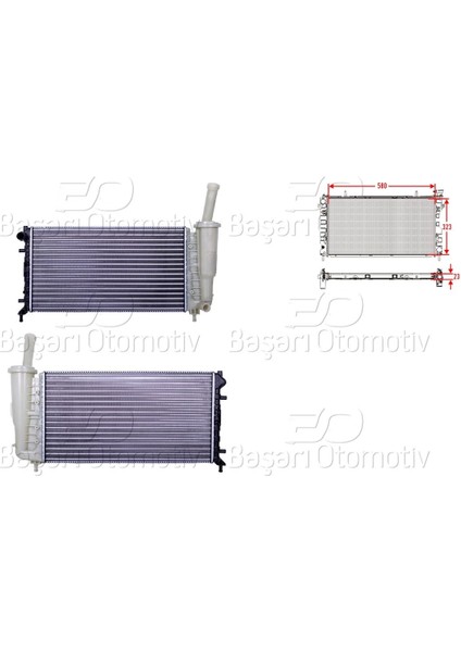 Su Radyatörü Mekanik - 51724183 Autolux - Fiat Idea 1.2 16V Punto 1.2 16V 99 ve Sonrası Uyumlu