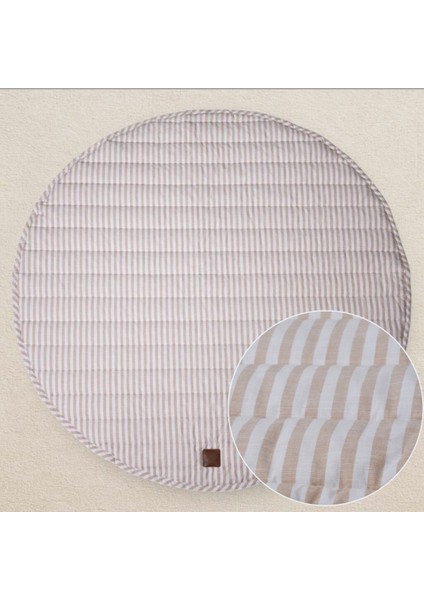 OEKO- TEX® Sertifikalı Elyaf Dolgulu Keten Karışımlı Bebek Oyun Matı – Yumuşak ve Nefes Alabilir fırsatları