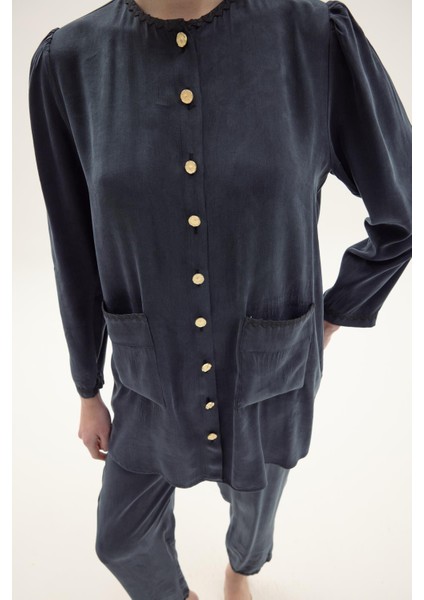 Ginny Ipek Sutaşı Detaylı Pantolonlu Takım Siyah indirimleri