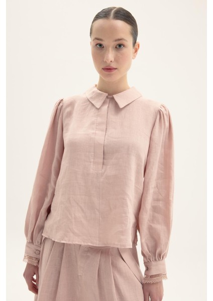 Elvira %100 Keten Etekli Takım Pembe fırsatları