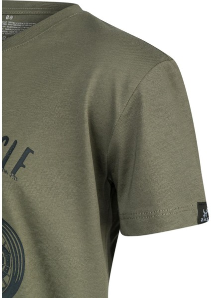 Aja Çocuk Baskılı T-Shirt Haki 212 modelleri