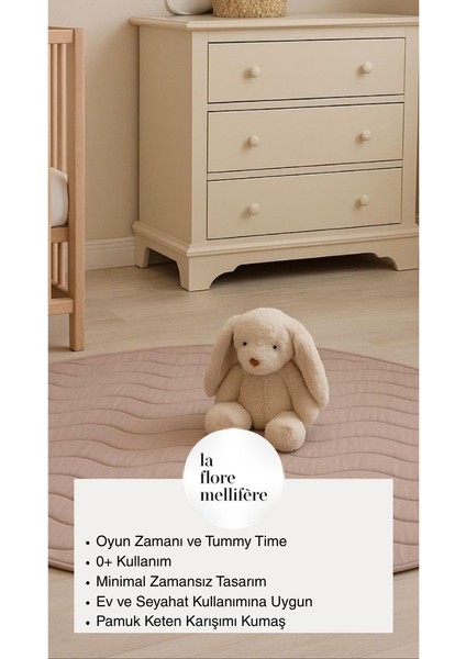 OEKO- TEX® Sertifikalı Elyaf Dolgulu Keten Karışımlı Bebek Oyun Matı – Yumuşak ve Nefes Alabilir fiyatları