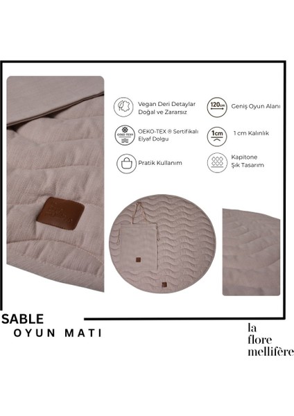 OEKO- TEX® Sertifikalı Elyaf Dolgulu Keten Karışımlı Bebek Oyun Matı – Yumuşak ve Nefes Alabilir modelleri