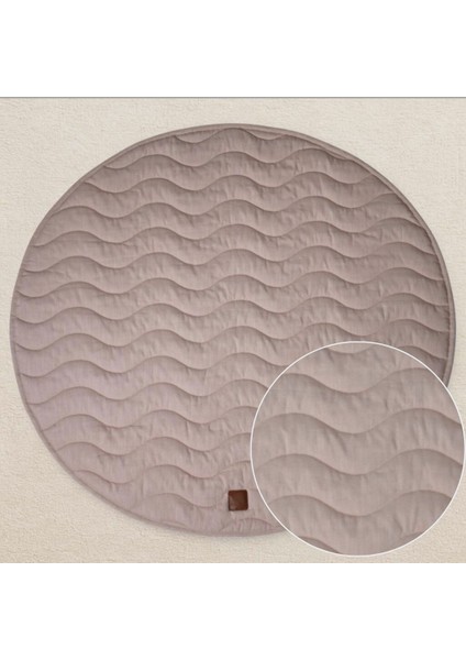 OEKO- TEX® Sertifikalı Elyaf Dolgulu Keten Karışımlı Bebek Oyun Matı – Yumuşak ve Nefes Alabilir fırsatları