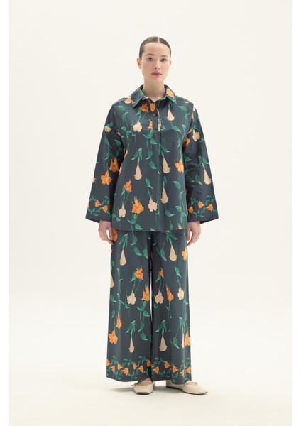 Molly Cotton Pantolonlu Takım Desenli