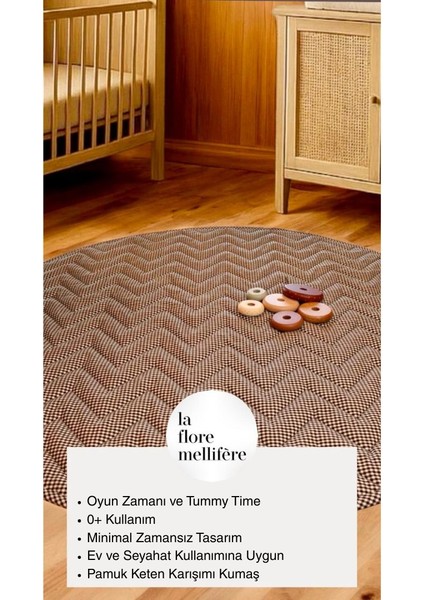 OEKO- TEX® Sertifikalı Elyaf Dolgulu Keten Karışımlı Bebek Oyun Matı – Yumuşak ve Nefes Alabilir fiyatları