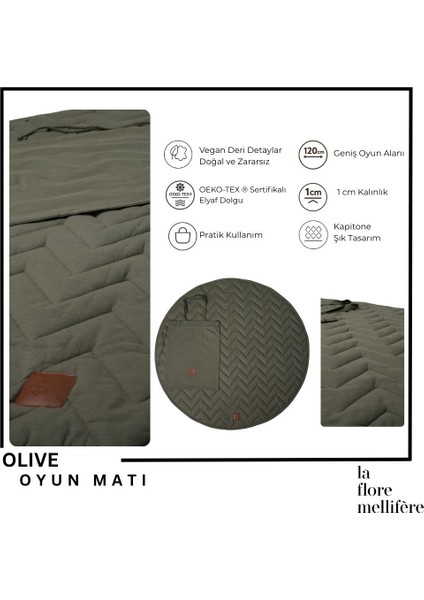 OEKO- TEX® Sertifikalı Elyaf Dolgulu Keten Karışımlı Bebek Oyun Matı – Yumuşak ve Nefes Alabilir modelleri