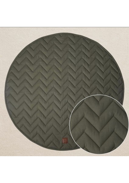 OEKO- TEX® Sertifikalı Elyaf Dolgulu Keten Karışımlı Bebek Oyun Matı – Yumuşak ve Nefes Alabilir fırsatları