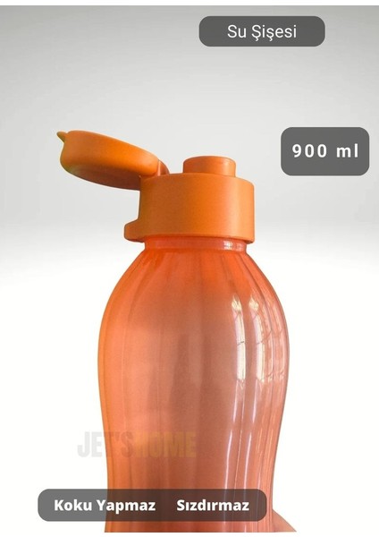 Su Şişesi Sızdırmaz Kapak Okul Matarası Bpa Free Suluk Orta Boy Kokusuz Matara Turuncu 900 ml fırsatları