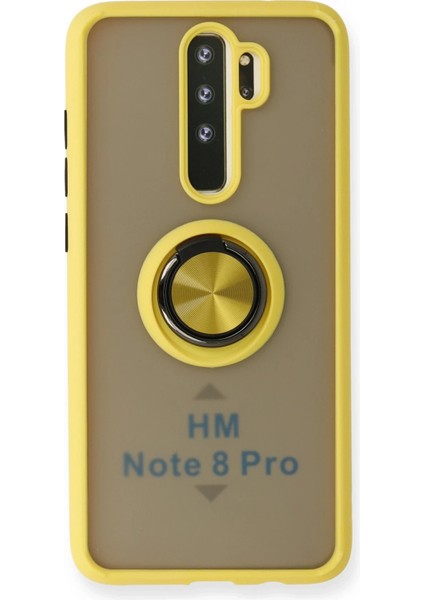 Xiaomi Redmi Note 8 Pro Kılıf Montreal Yüzüklü Silikon Kapak - Sarı Inslm