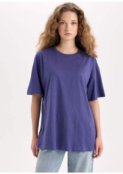 Kadın Kısa Kol T-Shirt V4136AZ/PR160 Vıolet fırsatları