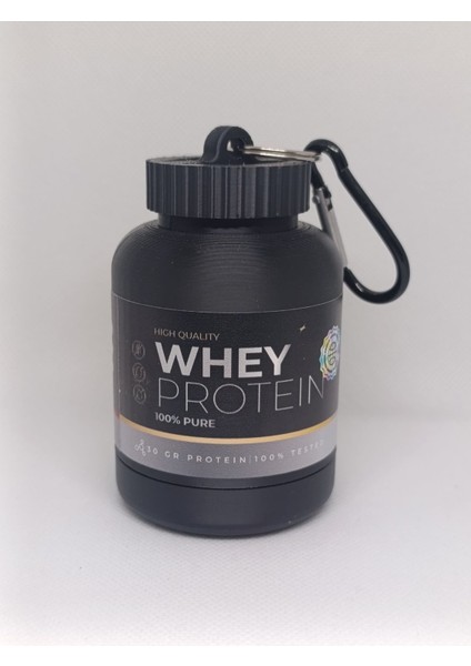 50g Protein Toz Saklama Hunisi, Pratik ve Güvenli Saklama Çözümü, Siyah