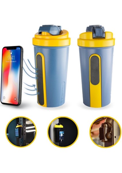 750 ml Çok Amaçlı Karıştırıcı Şişe, Mavi-Sarı, Plastik, Dayanıklı ve Kullanışlı